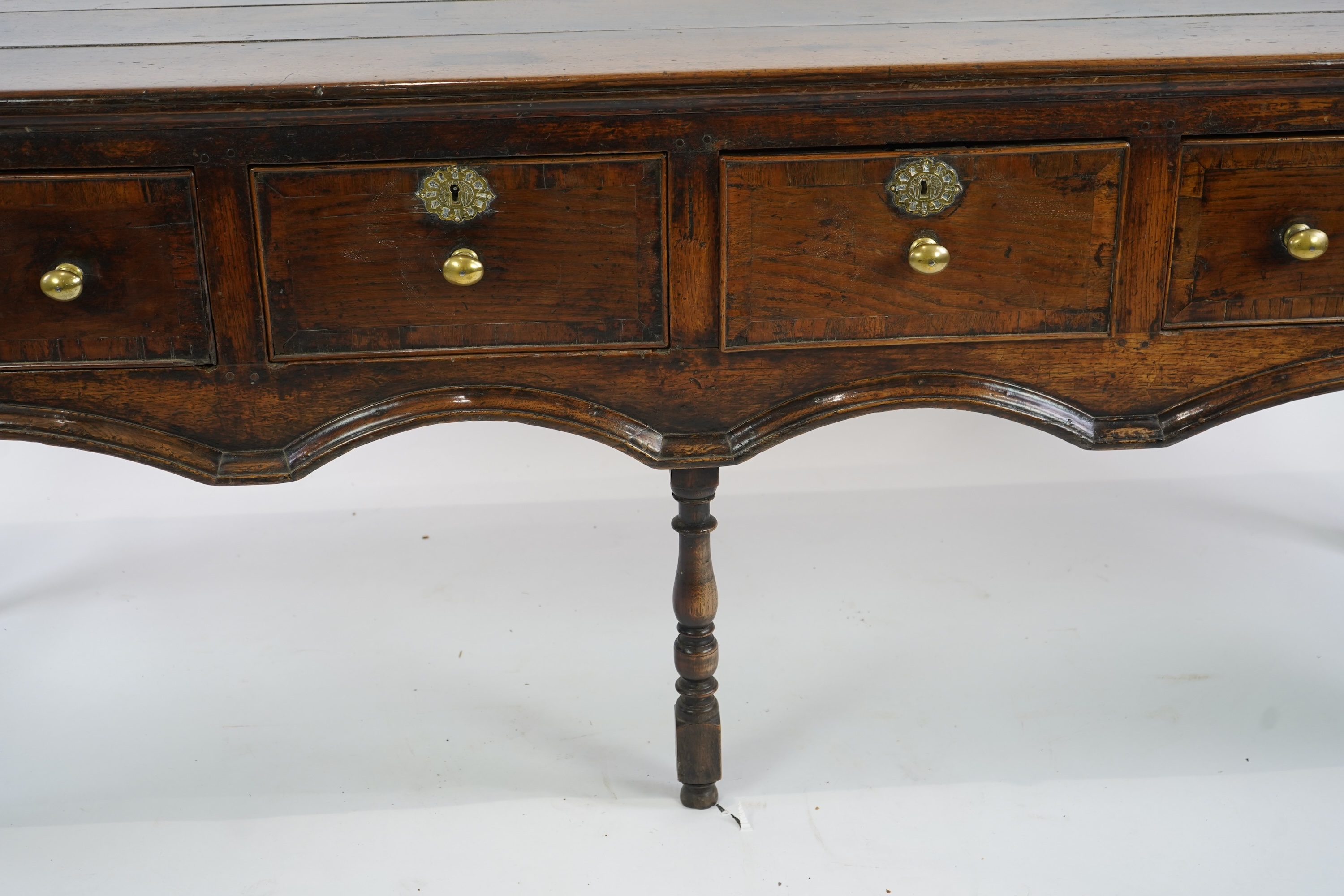 A William and Mary oak low dresser